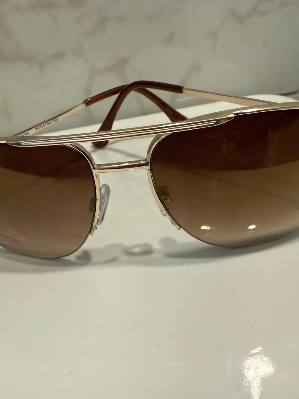 Brown Aviator Sunglasses - Classic Metal Frame